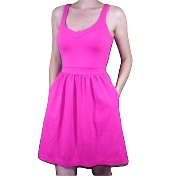 Cynthia Rowley Sleeveless Short Dress Size XS Plum Round Neck Pockets Back Zip - Picture 1 of 10